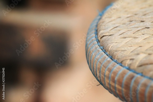 Closeup object part on the brown blurred background