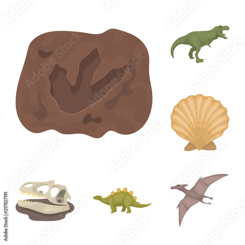 Different dinosaurs cartoon icons in set collection for design. Prehistoric animal vector symbol stock web illustration.