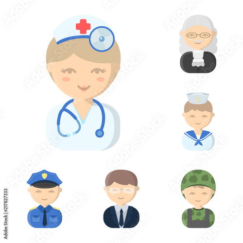 People of different professions cartoon icons in set collection for design. Worker and specialist vector symbol stock web illustration.