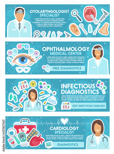 Cardiology, ENT and infectious medicine banner