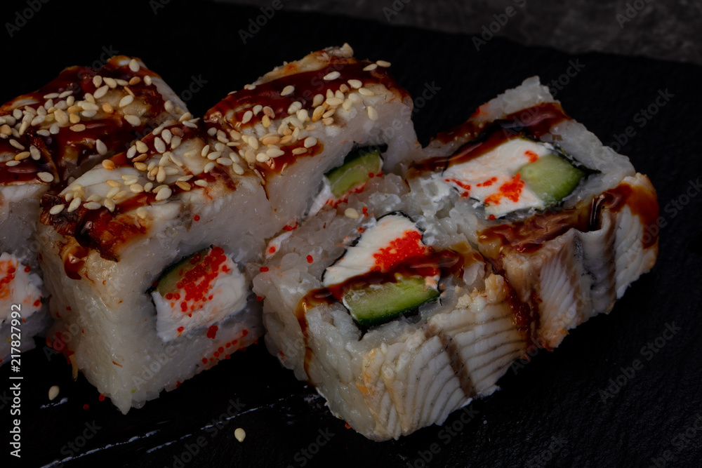 Japanese roll with eel Japanese roll with eel
