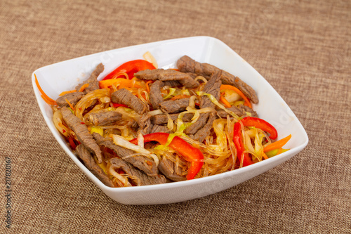 Glass noodle with beef and vegetables