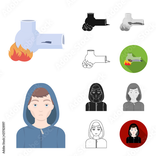 Drug addiction and attributes cartoon,black,flat,monochrome,outline icons in set collection for design. Addict and Drug vector symbol stock web illustration.