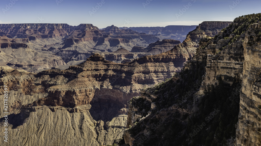 panorama of the eroded cliffs inside Arizona national park Grand Canyon