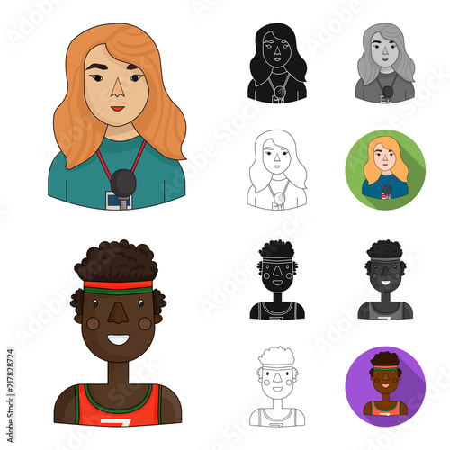 People of different professions cartoon,black,flat,monochrome,outline icons in set collection for design. Worker and specialist vector symbol stock web illustration.