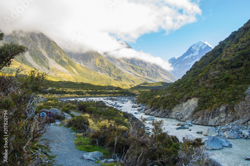 Summertime view of Aoraki Mount Cook National Park, South Island New Zealand © Lab_Photo