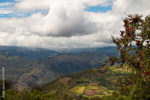 landscape of the andean mountains in the north of peru