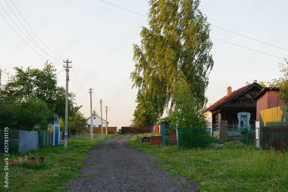June 18, 2016: Ogush Street in the village of Sugaykasy, Kanashsky District, Chuvash Republic. Chuvashia. Russia.