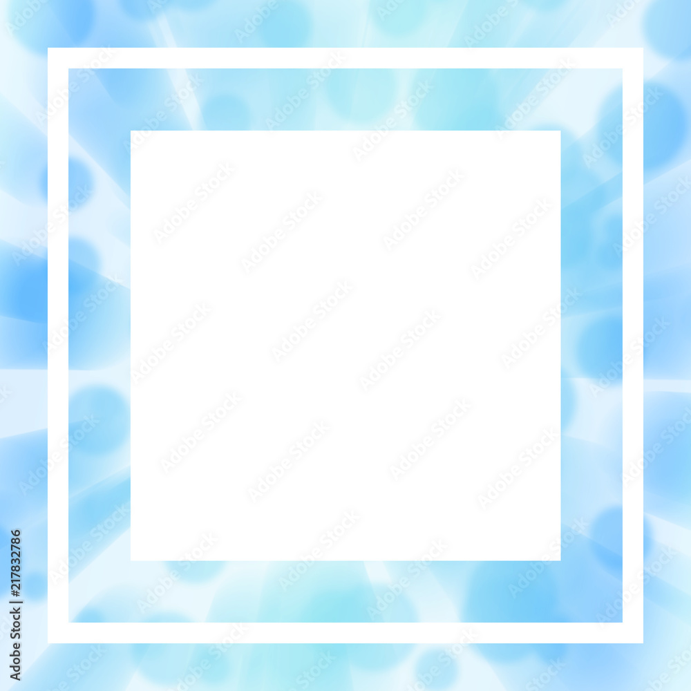 Mock up soft blue template. Square white text box, thin frame. Blurred abstract background. Christmas concept for posters, flyers, party invitations, booklet, greeting card, scrapbook, web page, album Mock up soft blue template. Square white text box, thin frame. Blurred abstract background. Christmas concept for posters, flyers, party invitations, booklet, greeting card, scrapbook, web page, album