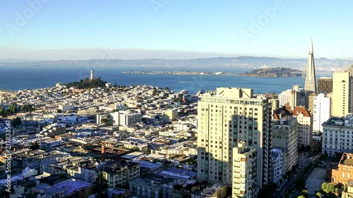 4k Time Lapse of multiple neighborhoods  just before sunset on a beautiful day in San Francisco, CA USA