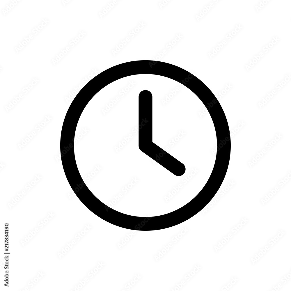 Clock vector icon, time symbol. Simple illustration, flat design for website or mobile app Clock vector icon, time symbol. Simple illustration, flat design for website or mobile app