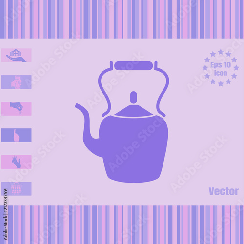 Teapot , kettle, tea kettle vector icon.