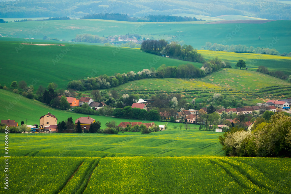 Chvalkovice village in South Moravia, Czech Republic