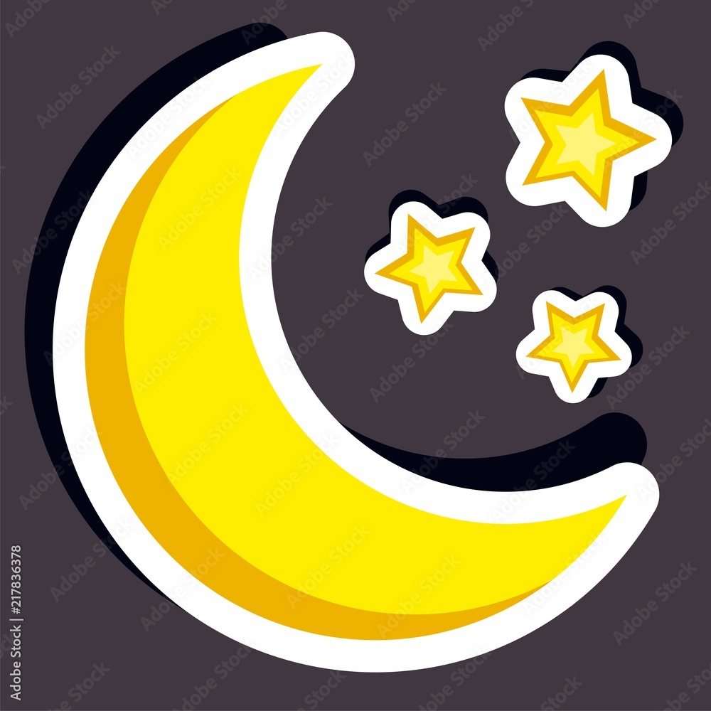 Vector illustration of a cartoon stickers of moon Vector illustration of a cartoon stickers of moon