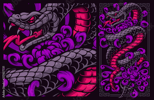 Snake with flowers.