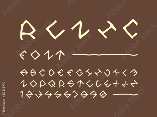Runic font. Vector alphabet 