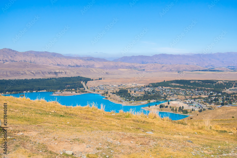 Landscapes viewed from Tekapo observatory, South Island New Zealand