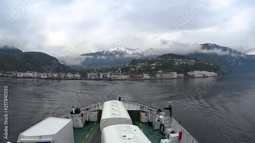 Beautiful Norway landscape as seen from a ferry ride transportation of Cars and Trucks Over Water photo