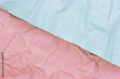 crumpled paper turquoise and pink pastel colors, texture, background photo