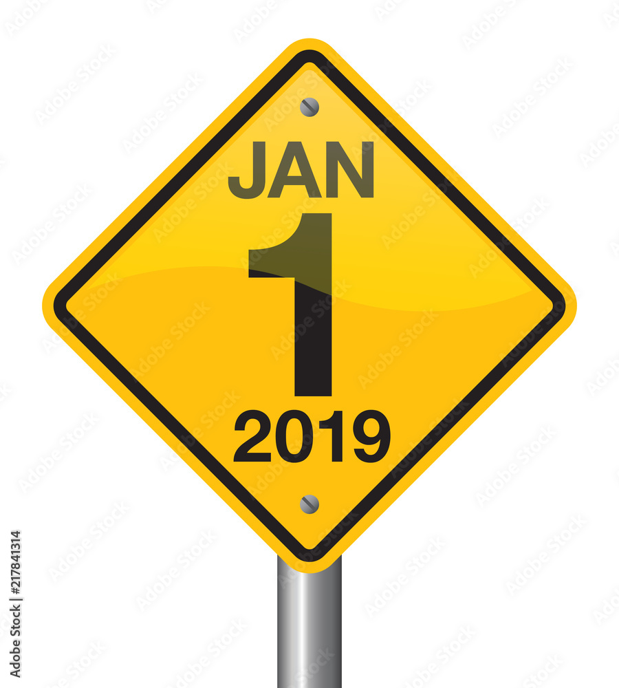 Vector illustration of road sign 2019. Vector illustration of road sign 2019.