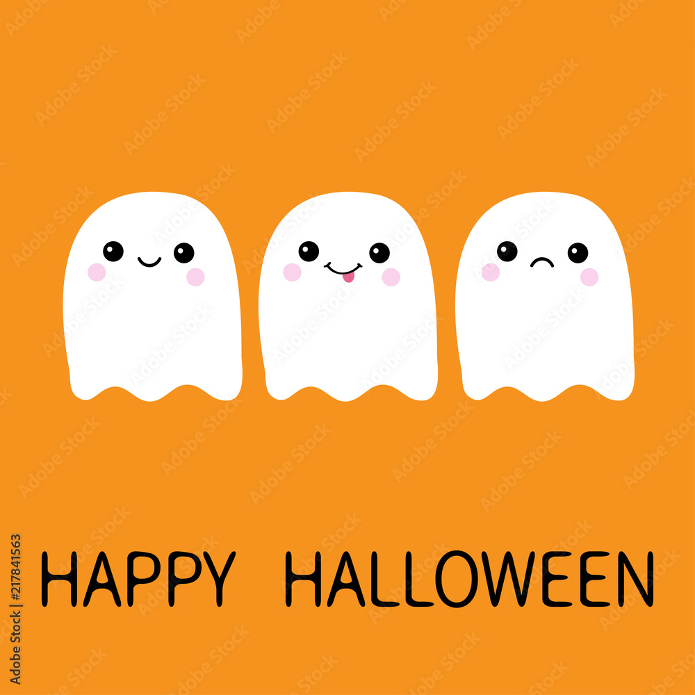cute happy ghost cartoon