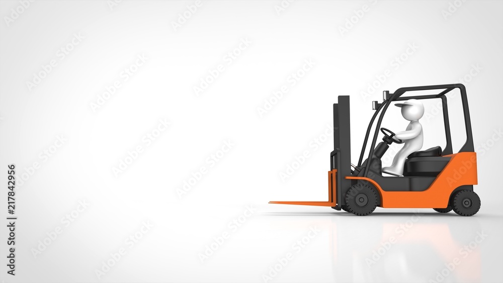 フォークリフトと人 左コピースペース Stock イラスト Adobe Stock