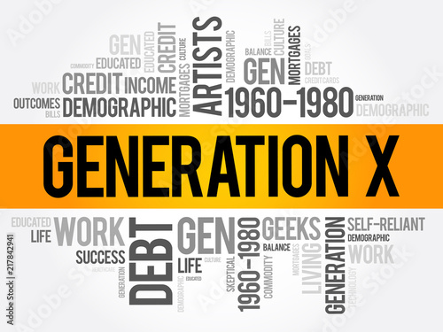Generation X Word Cloud Concept collage background