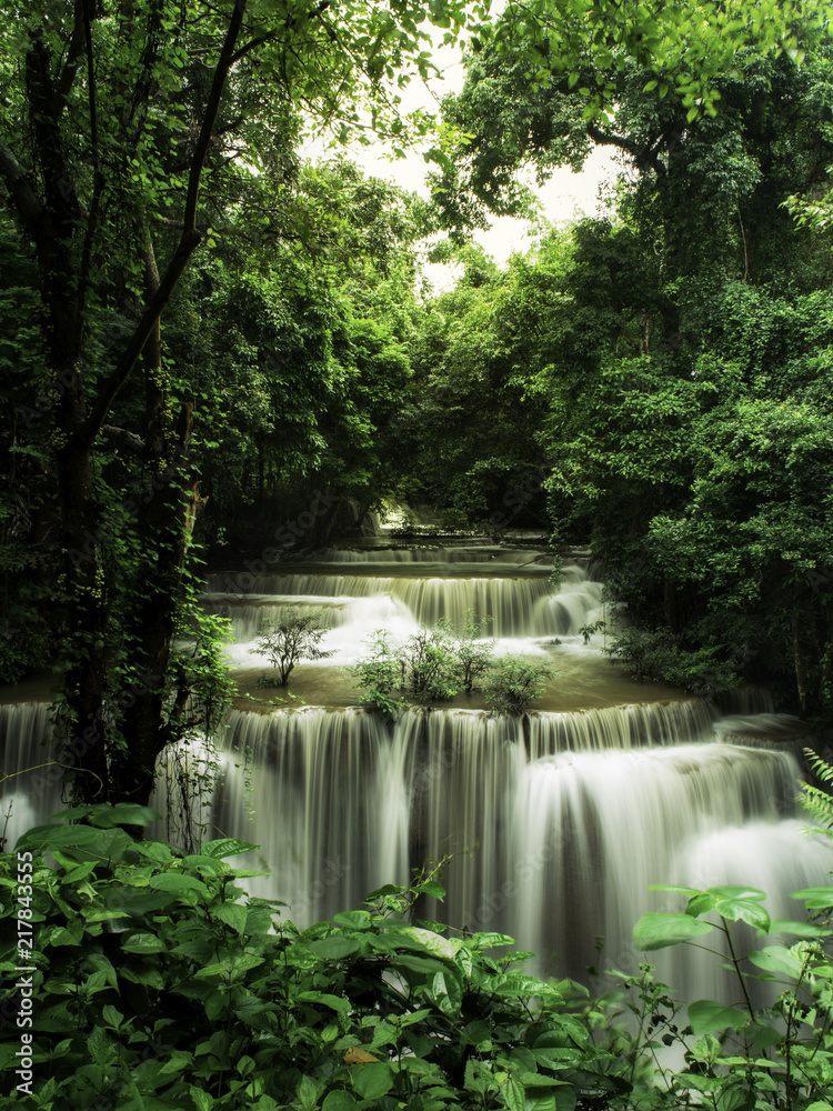 Beautiful River and waterfalls Huai Mae Khamin in Kanchanaburi Thailand in monsoon season. Beautiful River and waterfalls Huai Mae Khamin in Kanchanaburi Thailand in monsoon season.