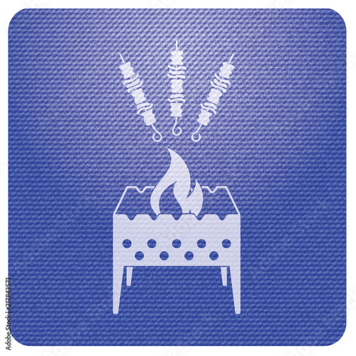 Brazier grill with kebab icon