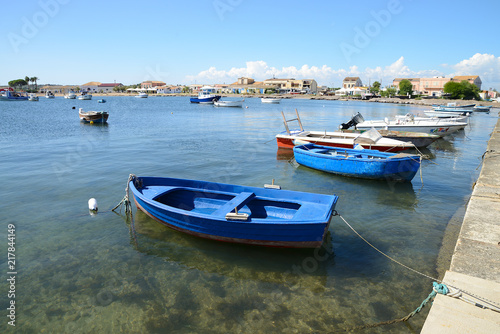 Small harbor of the sea village Marzamemi  Sicily  Italy