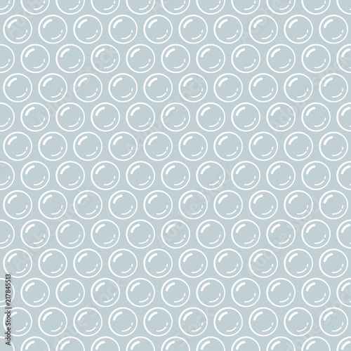 Gray and white bubble wrap packing material seamless pattern, vector