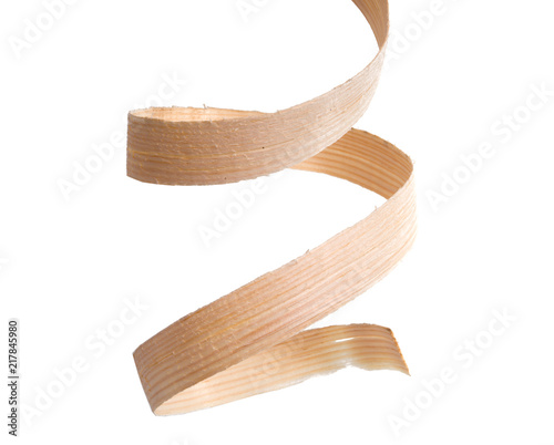 wooden sawdust slice isolated on the white