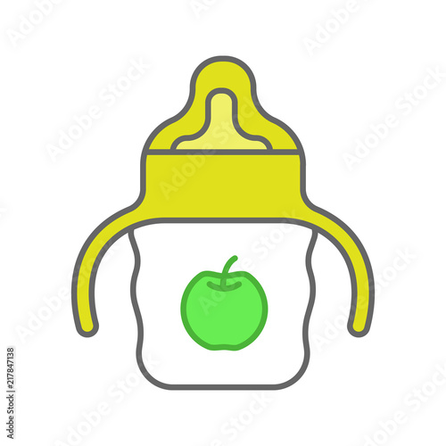 Baby sippy cup color icon