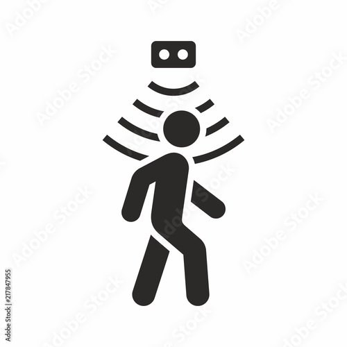 Motion sensor icon, walking man photo