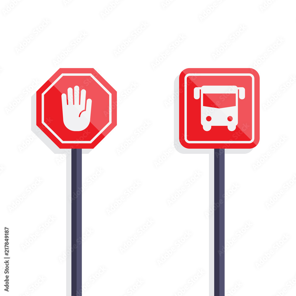 Stop and bus icon sign symbol design vector Stop and bus icon sign symbol design vector
