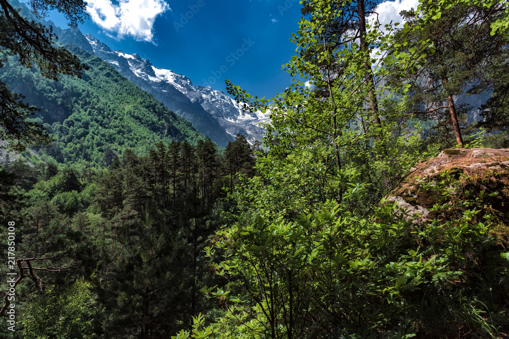 Tsej gorge, mountains of the Caucasus.