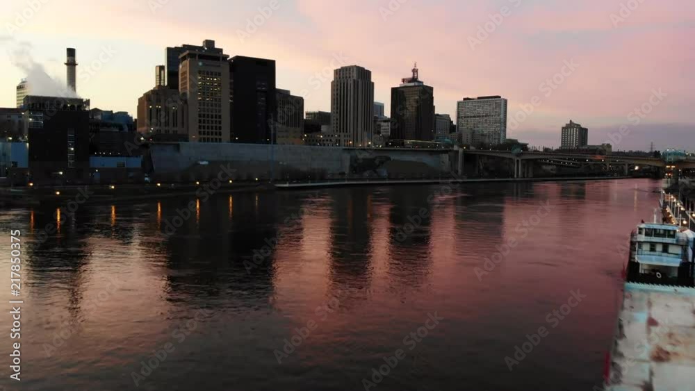 Drone shot of City Life in Minnesota