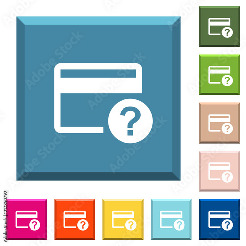 Unknown credit card white icons on edged square buttons