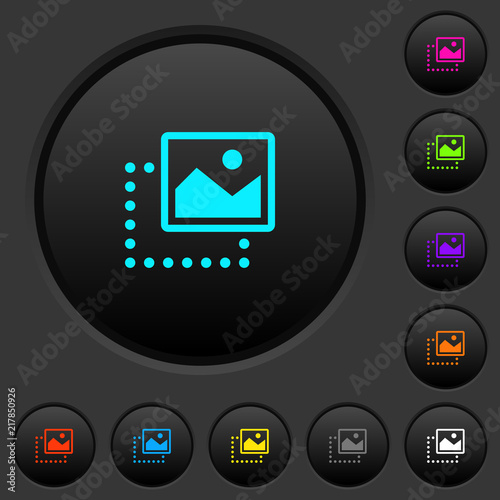 Drag image to top right dark push buttons with color icons