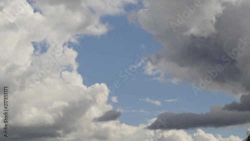 Clouds are flying in the summer sky