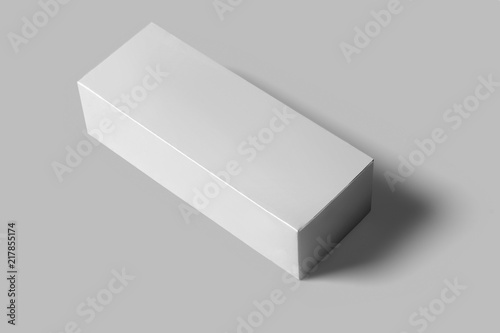 blank white box mockup with shadow