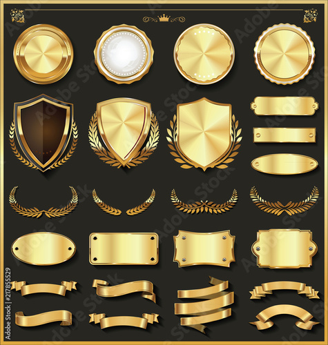 Luxury gold and silver design elements collection 