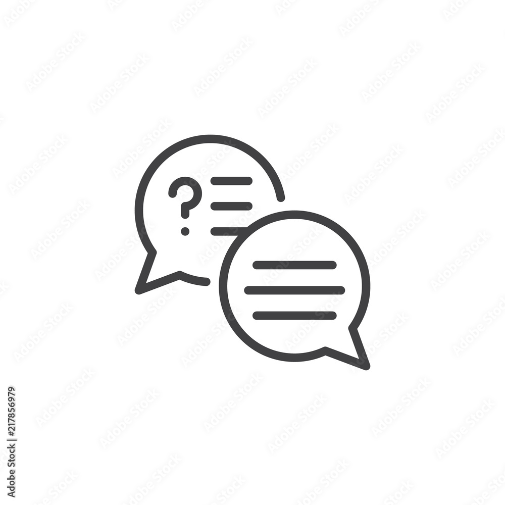Speech bubbles with text outline icon. linear style sign for mobile concept and web design. Dialogue Messages simple line vector icon. Symbol, logo illustration. Pixel perfect vector graphics Speech bubbles with text outline icon. linear style sign for mobile concept and web design. Dialogue Messages simple line vector icon. Symbol, logo illustration. Pixel perfect vector graphics