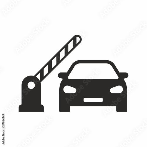 Open barrier, car vector icon