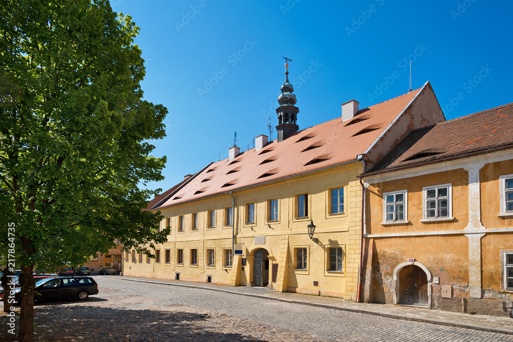 Historic house in Zatec town.Czech Republic.