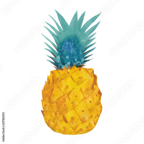 watercolor juicy pineapple
