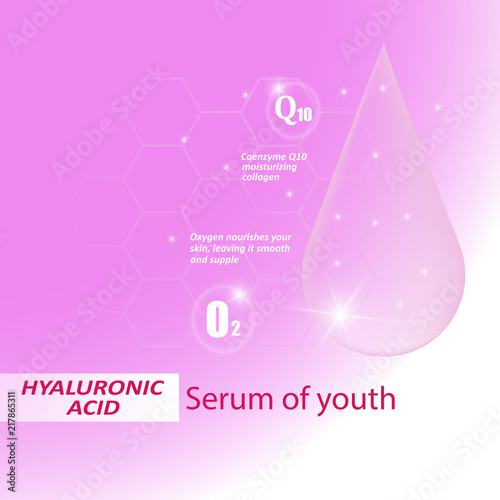 vector illustration of hyaluronic acid youth serum