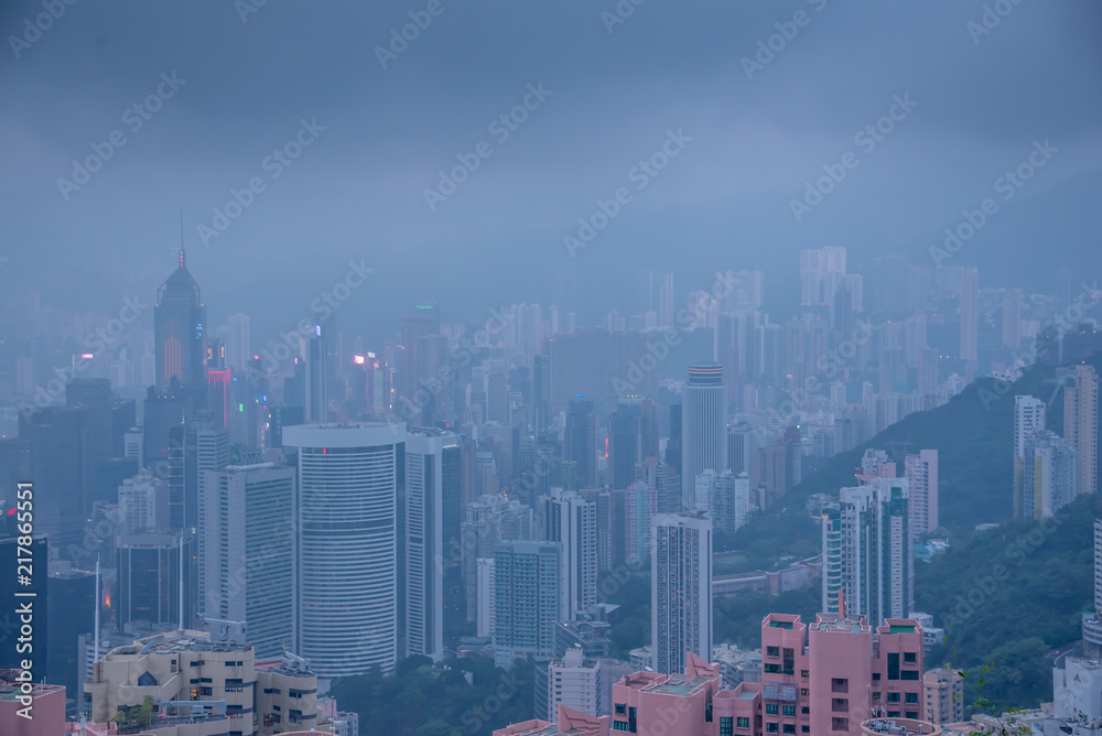Fototapeta premium Hong Kong skyline. View from Victoria Peak.