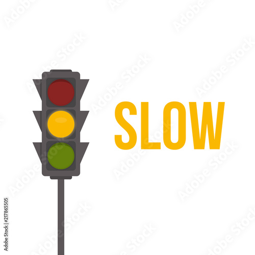 Traffic light isolated icon. Yellow lights vector illustration. Road Intersection, regulation sign, traffic rules design element.
