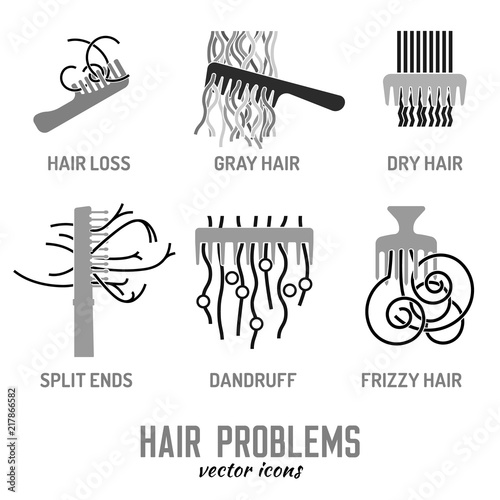 Hair problem icons